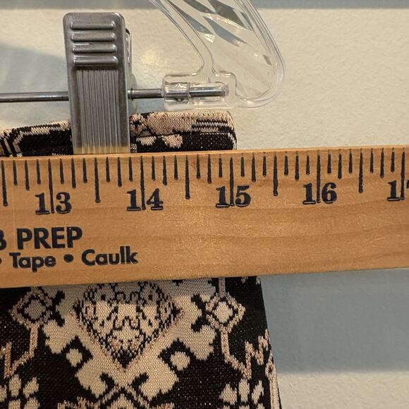 Xhilaration Mini Skirt Women Medium Gold Black Geometric Lined Metallic Brocade - Picture 6 of 9